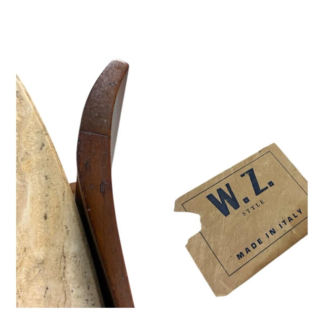 Bertha Schaefer Sculptural Walnut Travertine Side Table For Sale - Image 11 of 12