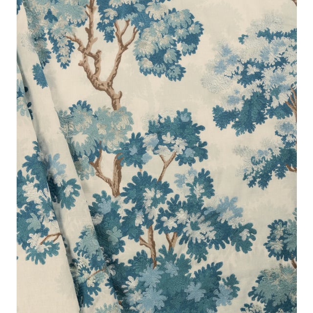 Modern Sherwood Embroidered Floral Pillow Cover in Blue, 20x20 Pillow For Sale - Image 3 of 3