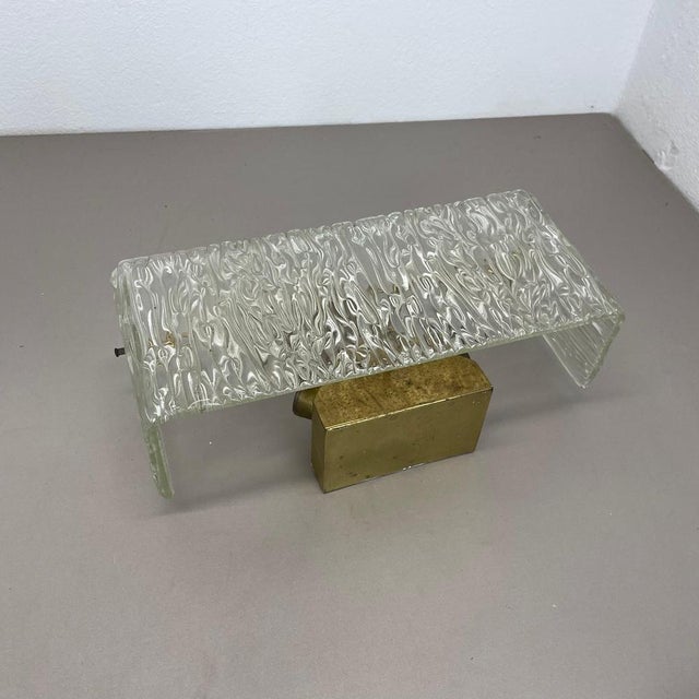 Large Vintage Hollywood Regency Ice Glass Wall Light by J.T. Kalmar, 1950s For Sale - Image 14 of 18