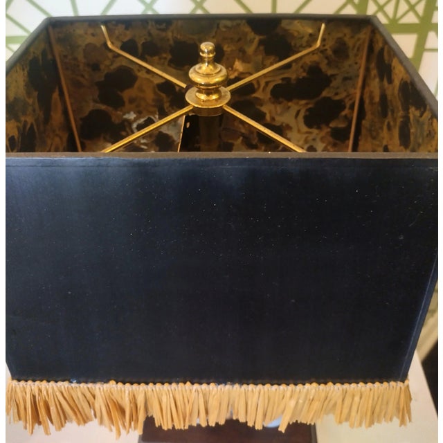 1970s Vintage Frederick Cooper Colorful Whimsical Ceramic Regency Elephant Small Table Lamp For Sale - Image 5 of 8