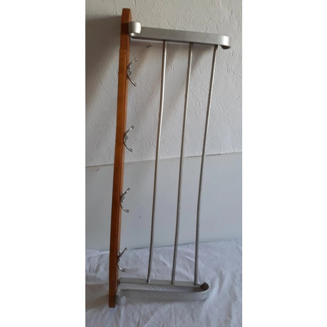 1950s Vintage German Maple and Aluminum Rack, 1950s For Sale - Image 5 of 6