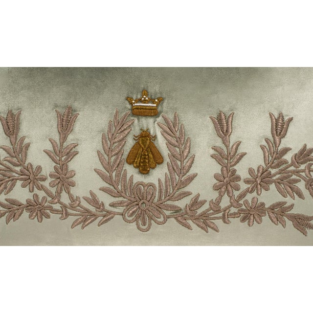 Regina Silk Velvet Embroidered Throw Pillow Cover, 12 X20 For Sale - Image 4 of 6