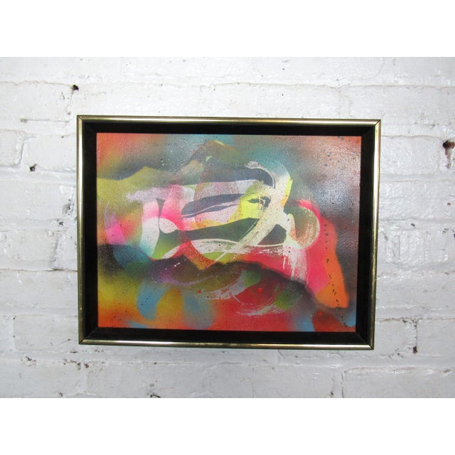 Colorful Abstract Painting Signed by Artist For Sale - Image 4 of 4