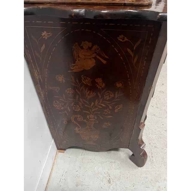 Brown Dutch Inlaid Wood 2-Body Display Cabinet, 19th Century For Sale - Image 8 of 18