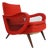 Vintage Rockabilly Chair in Beech and Red Jersey Wool by Marco Zanuso, 1950s For Sale