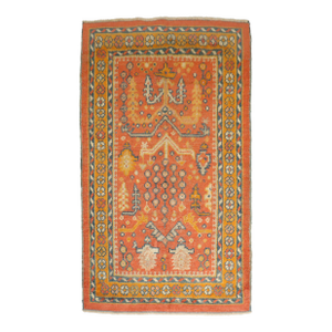 Stuning Antique Turkish Oushak Rug, 3'2'' X 5'1''