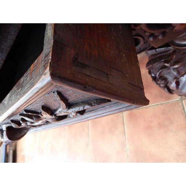 18th Century Carved Georgian Country Oak Library Table, 1780 For Sale - Image 6 of 14