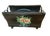 Vintage Hand-Painted Floral Tôleware Magazine Rack With Reticulated Trim For Sale