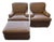Vintage 1999 Ethan Allen Upholstered Armchair Pair With Matching Ottoman For Sale