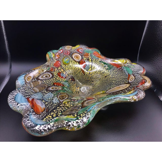 Murano Late 20th Century Murano Hand Blown Millifiori Shallow Bowl For Sale - Image 4 of 12