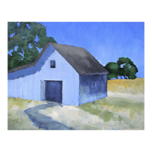 Field Farm Barn Art Lynne French California Landscape 11x14