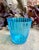 1970s Vintage Blue Murano Glass Ice Bucket With Hand Blown Handles For Sale - Image 5 of 8
