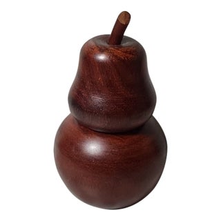 1990s Wood Pear Covered Toothpick Holder For Sale