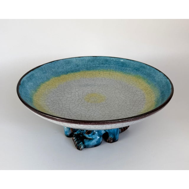 Sculptural Footed Bowl by Christian Heißer for Karlsruhe Majolica, 1935 For Sale - Image 6 of 9