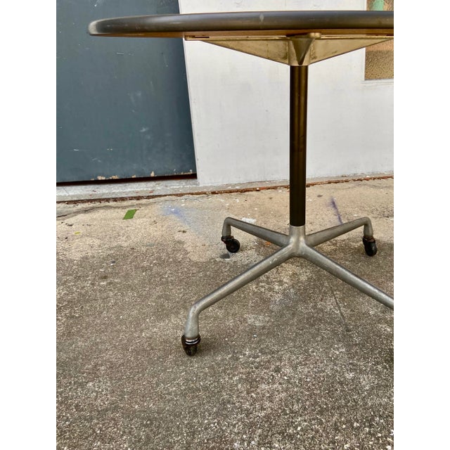 Metal Petite Round Conference Table With Casters by Herman Miller For Sale - Image 7 of 9