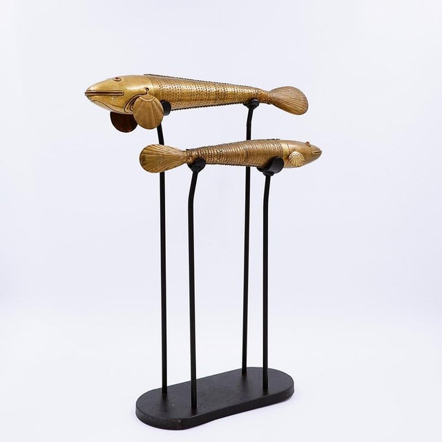 Brown Articulated Fish Sculptures For Sale - Image 11 of 12