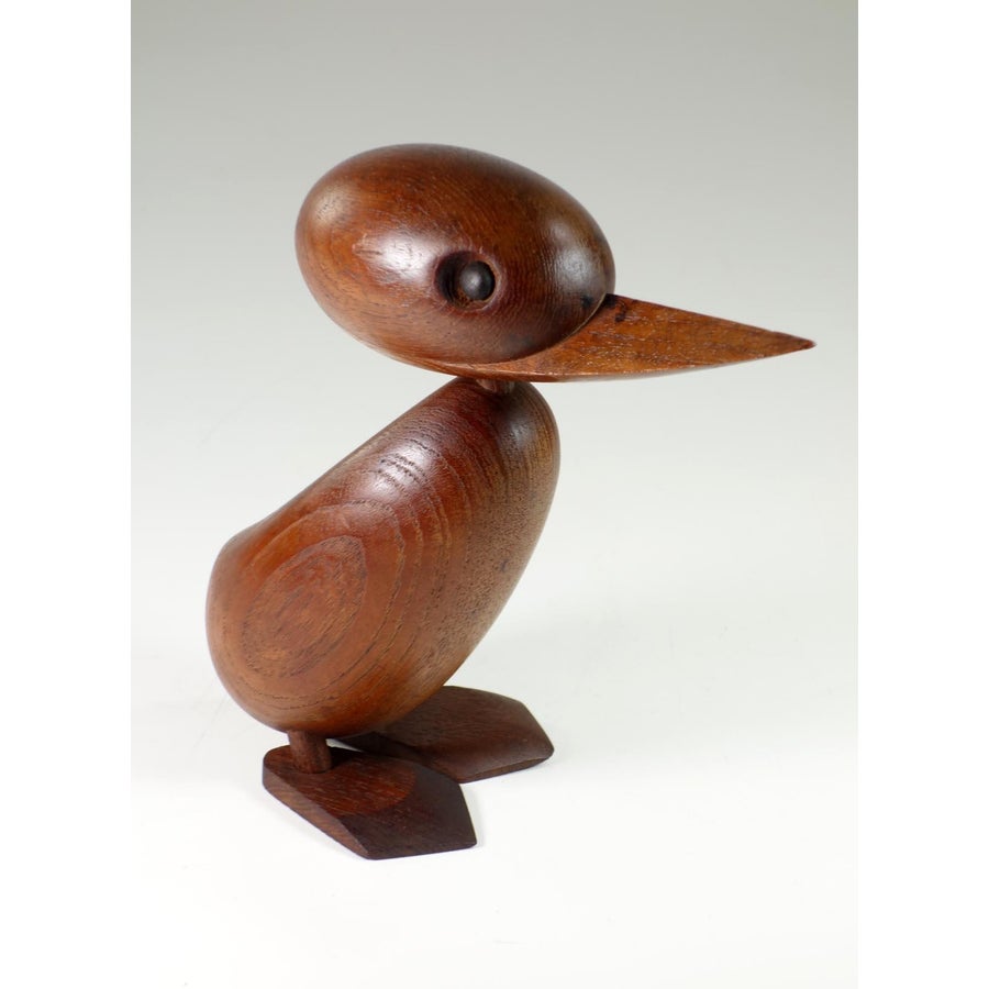 Vintage Danish Wooden Duck Figurine by Hans Bolling Torben Orskov