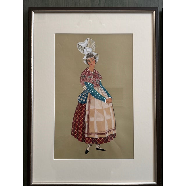 A refined and highly decorative set of four interwar French costume plates, originally created circa 1928 after...