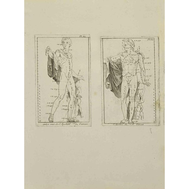 Apollon is an etching realized by Jean François Poletnich in 18th Century. Good conditions. The artwork is depicted...