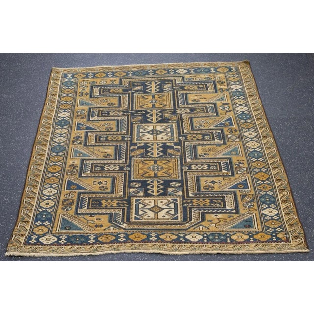 Antique Shirvan Rug 3'9'' x 4'10'' For Sale - Image 10 of 11