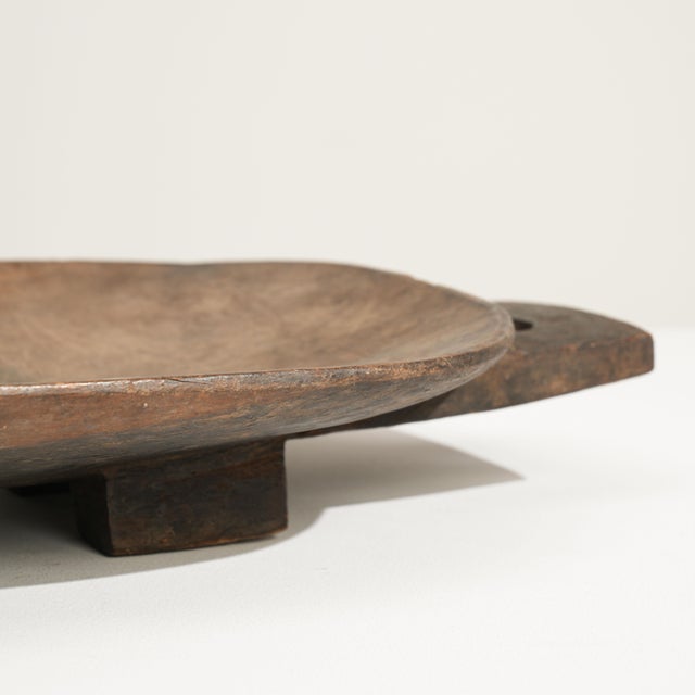 Mid 20th Century Mali Brutalist Brown Wood Platter For Sale - Image 12 of 18