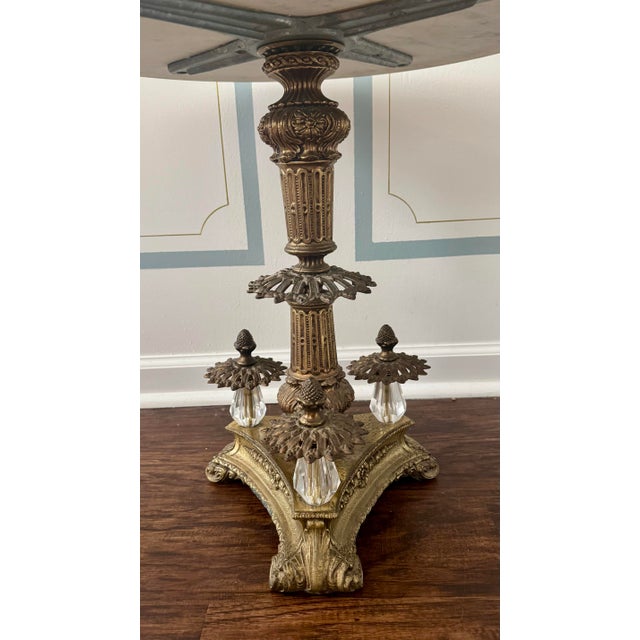 Vintage French Napoleon III Empire Revival Gueridon Round End Table For Sale - Image 4 of 12