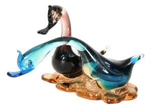 Vintage Sommerso Blown Glass Swan Sculpture by Seguso Vetri d'Arte, Italy, 1960s