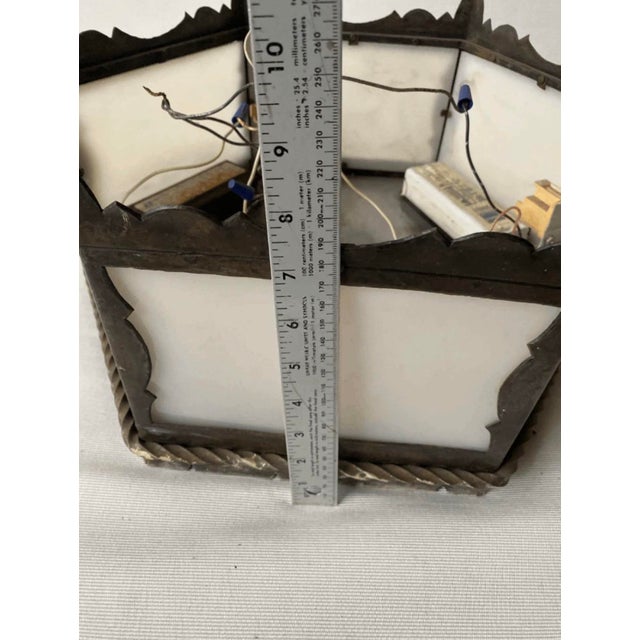 White Vintage Gothic Style Milk Glass Church Ceilling Light Flush Mount For Sale - Image 8 of 8