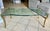 Mid Century p.e. Guerin Style Brass & Glass Coffee Table With Frond Legs For Sale - Image 4 of 16