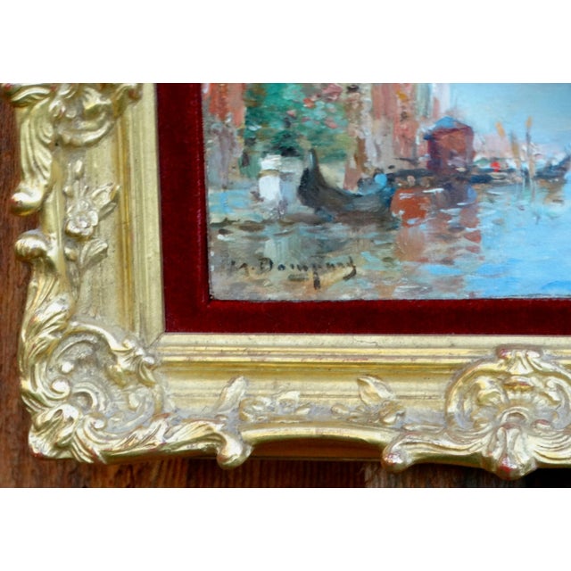 Blue 'Venice at Sunset' Maurice Bompard (1857-1936) Gilt Wood Frame For Sale - Image 8 of 12