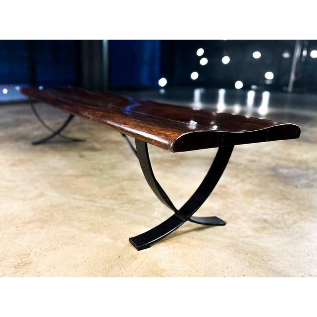 Brazilian Modern Bench by Liceu De Artes E Ofícios, Rosewood & Iron, 1960s For Sale - Image 9 of 14
