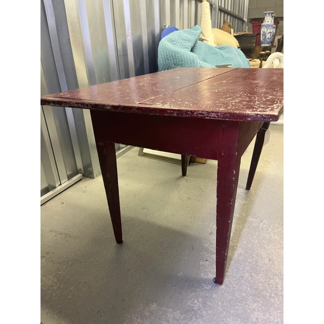 1940s Primitive Painted Side Table For Sale - Image 4 of 5