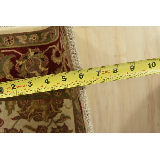 Agra Rug 5’1” X 9’9” Ivory Wool Traditional Hand-Knotted Oriental Carpet For Sale - Image 11 of 13