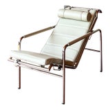 1990s Attributed to Gabriele Mucchi Genni Chrome and Bone Leather Lounge Chair for Zanotta For Sale