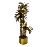 Large Vintage French Brass Palm Trees in the Style of Maison Jansen Circa 1970s For Sale