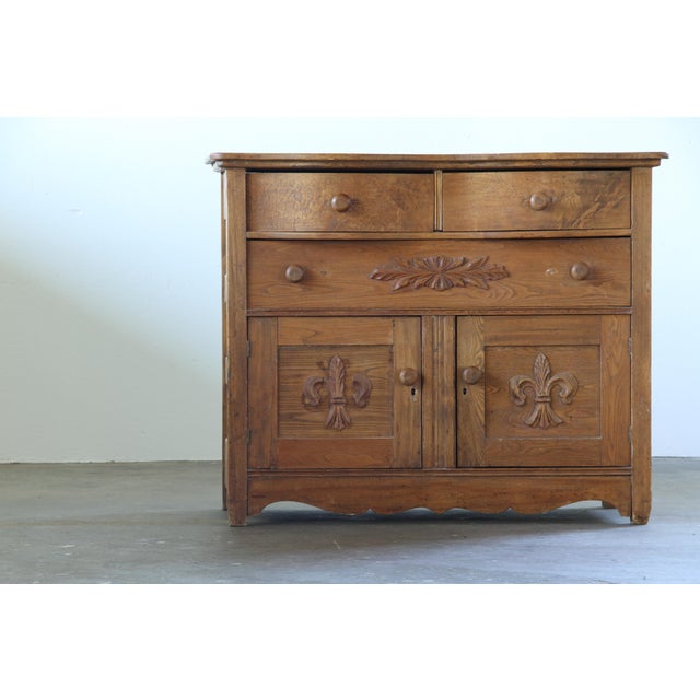 Vintage Farmhouse Danish Commode in Oak, 1890s For Sale - Image 9 of 18