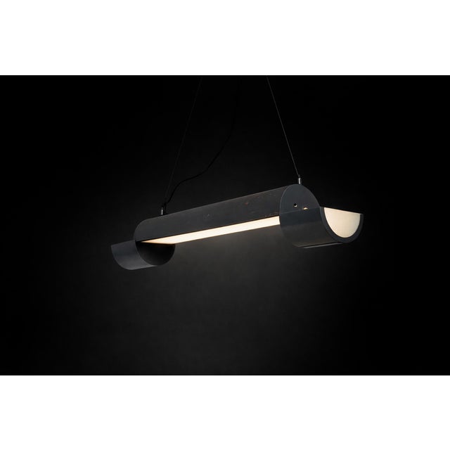 Large Vintage Industrial Italian Metal Pendant Lamp, 1970s For Sale - Image 6 of 14