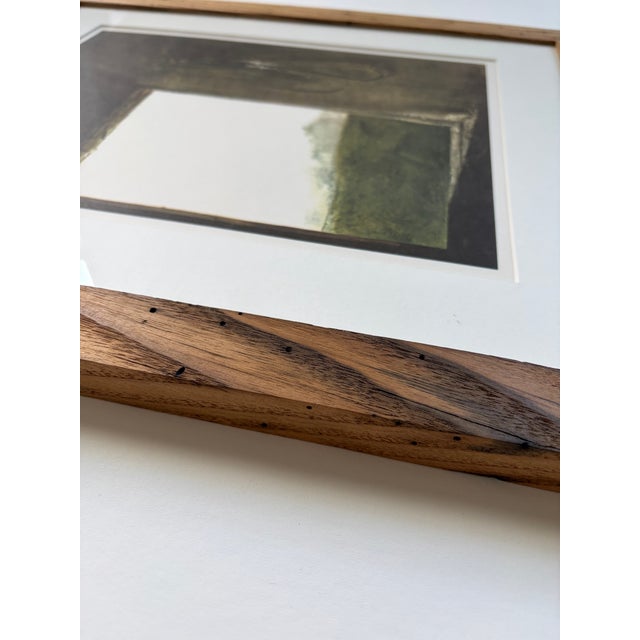 Wood Andrew Wyeth’s “Burning Off” Framed in American Chestnut For Sale - Image 7 of 11