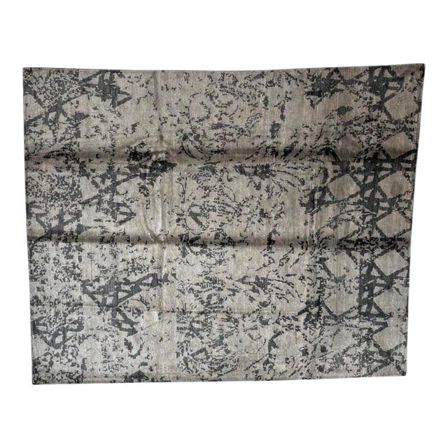 Silk and Wool Modern Nepalese Rug , 8' X 9'7" For Sale