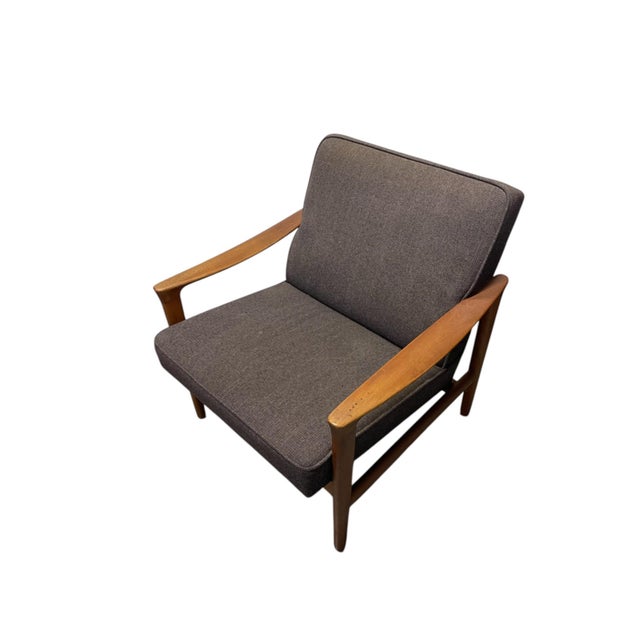 Mid-Century Modern Scandinavian Teak Lounge Arm Chair For Sale - Image 11 of 12