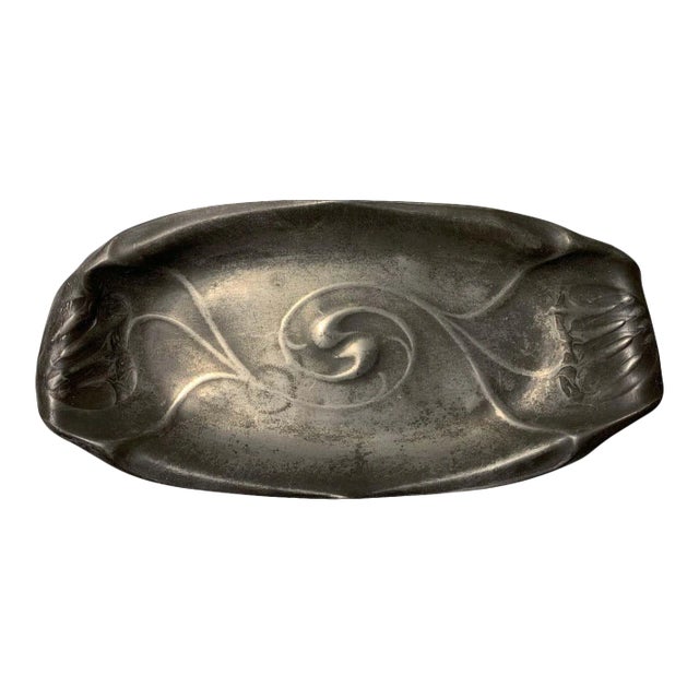 Hugo Leven Kayserzinn Art Nouveau Tray / Dish, Germany, circa 1900 For Sale