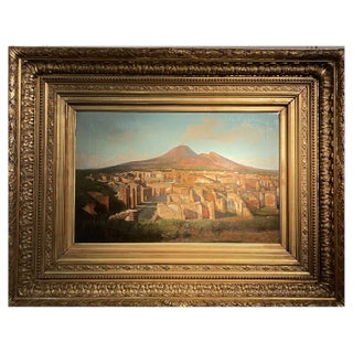 Alessandro La Volpe, View of Pompeii, Oil on Canvas, 1800s, Framed For Sale