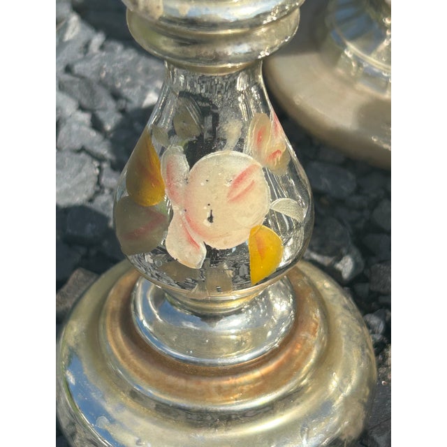 Vintage Mercury Glass Candlesticks and Vases- Set of 10 For Sale - Image 4 of 17