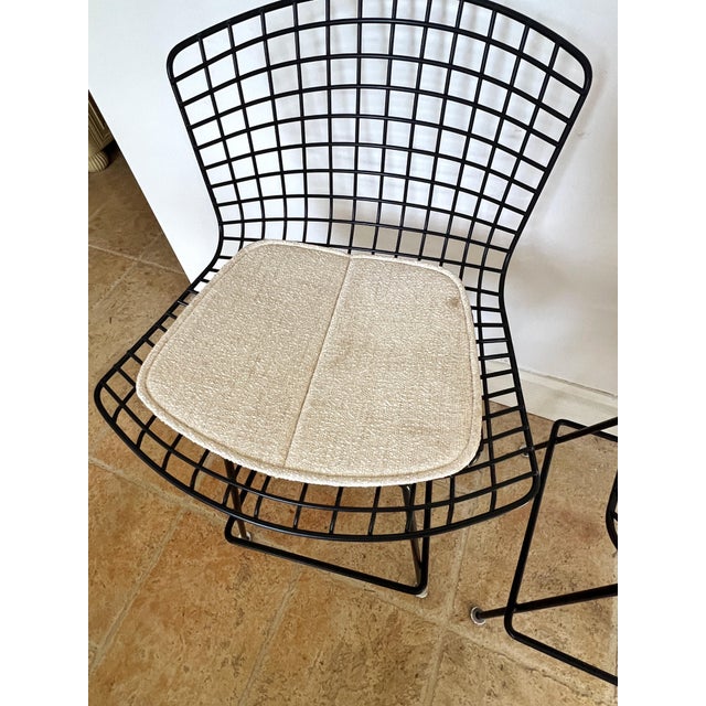 Late 20th Century Authentic Knoll "Bertoia" Black Bar Stools - Set of 3 For Sale - Image 13 of 14