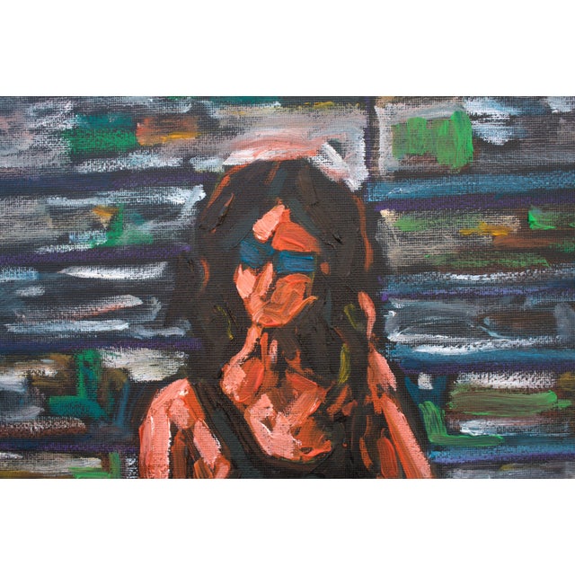 Contemporary Natalia Vypritskaia, the Noise of the City, Oil on Canvas For Sale - Image 3 of 9