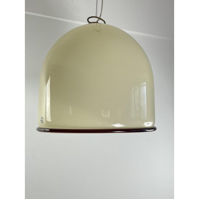 Mid-Century Murano Glass and Brass Bell Pendant Light from De Majo, 1960s For Sale - Image 11 of 11