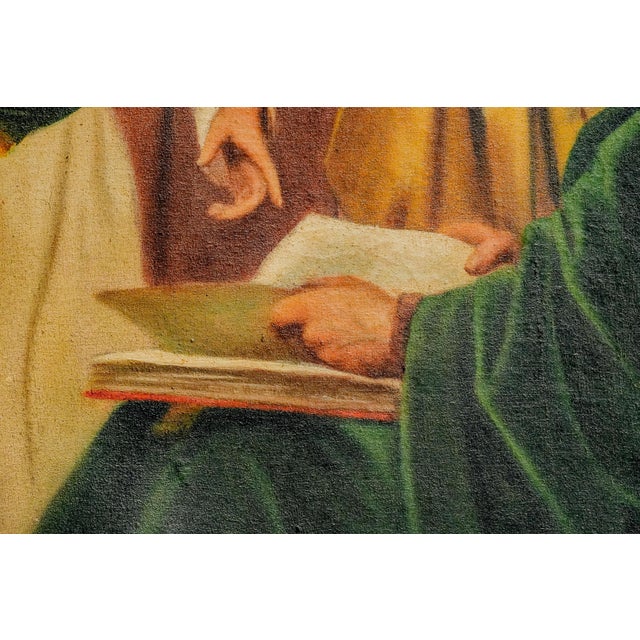 Classical Christian Antique Framed Oil Painting Religious Scene Jesus in Temple Home Wall Decor For Sale - Image 9 of 16