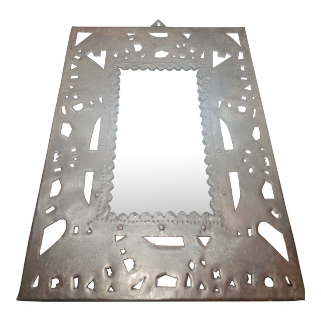 Vintage Metal Art Animal Inspired Wall Mirror For Sale