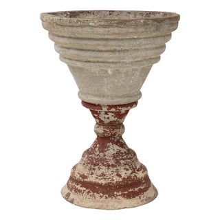 Mid 20th Century French Funnel-Shaped Concrete Planter For Sale