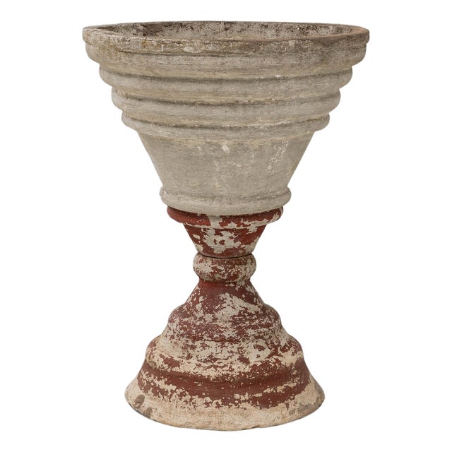Mid 20th Century French Funnel-Shaped Concrete Planter For Sale